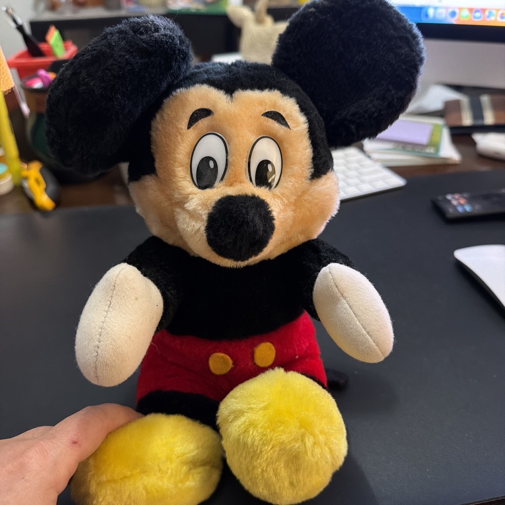 Vintage MICKEY MOUSE Plush Disneyland Walt Disney World Parks 8" Seated Stuffed!